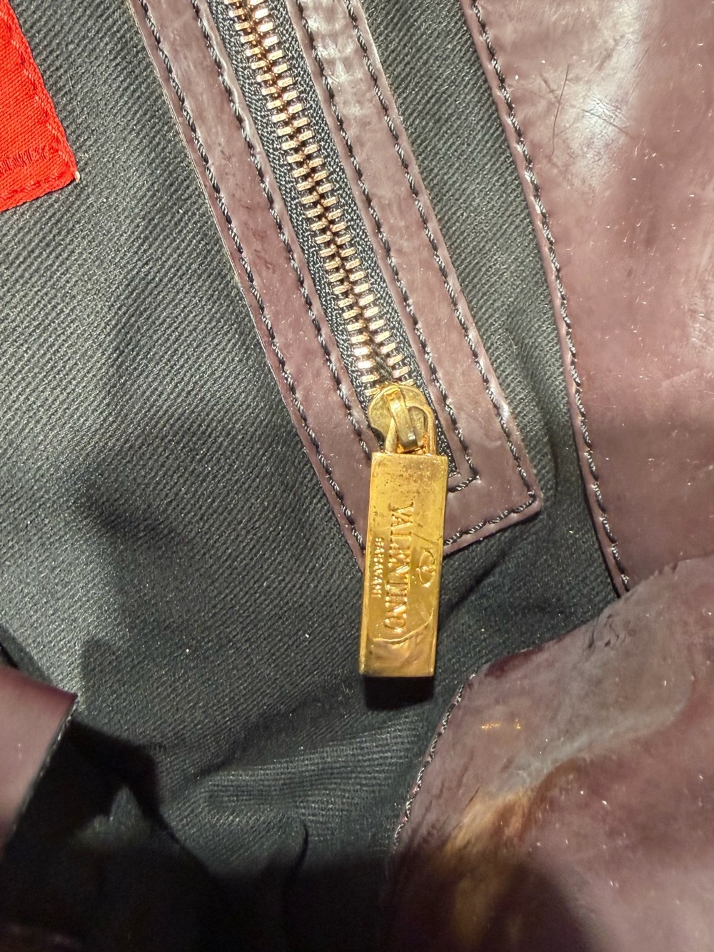 Valentino Garavani Plum Leather Hobo Bag - Picture 10 of 12